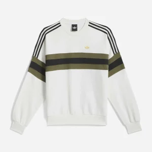 Sweat-shirt Adidas Skateboarding OG Crew - White / Olive Strata