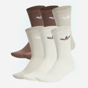 Adidas - Trefoil 6 Pack Crew Socks - Brown multi