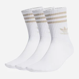 Adidas - Mid Cut Crew Socks - White / Wonder Beige