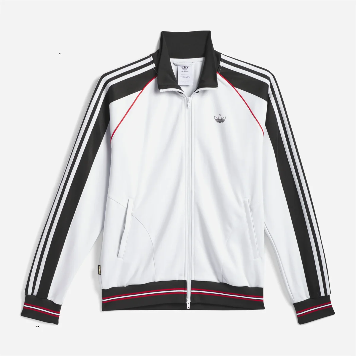 Adidas Skateboarding - Tyshawn Track Jacket - Crystal White / Black / Better Scarlet – Image 2