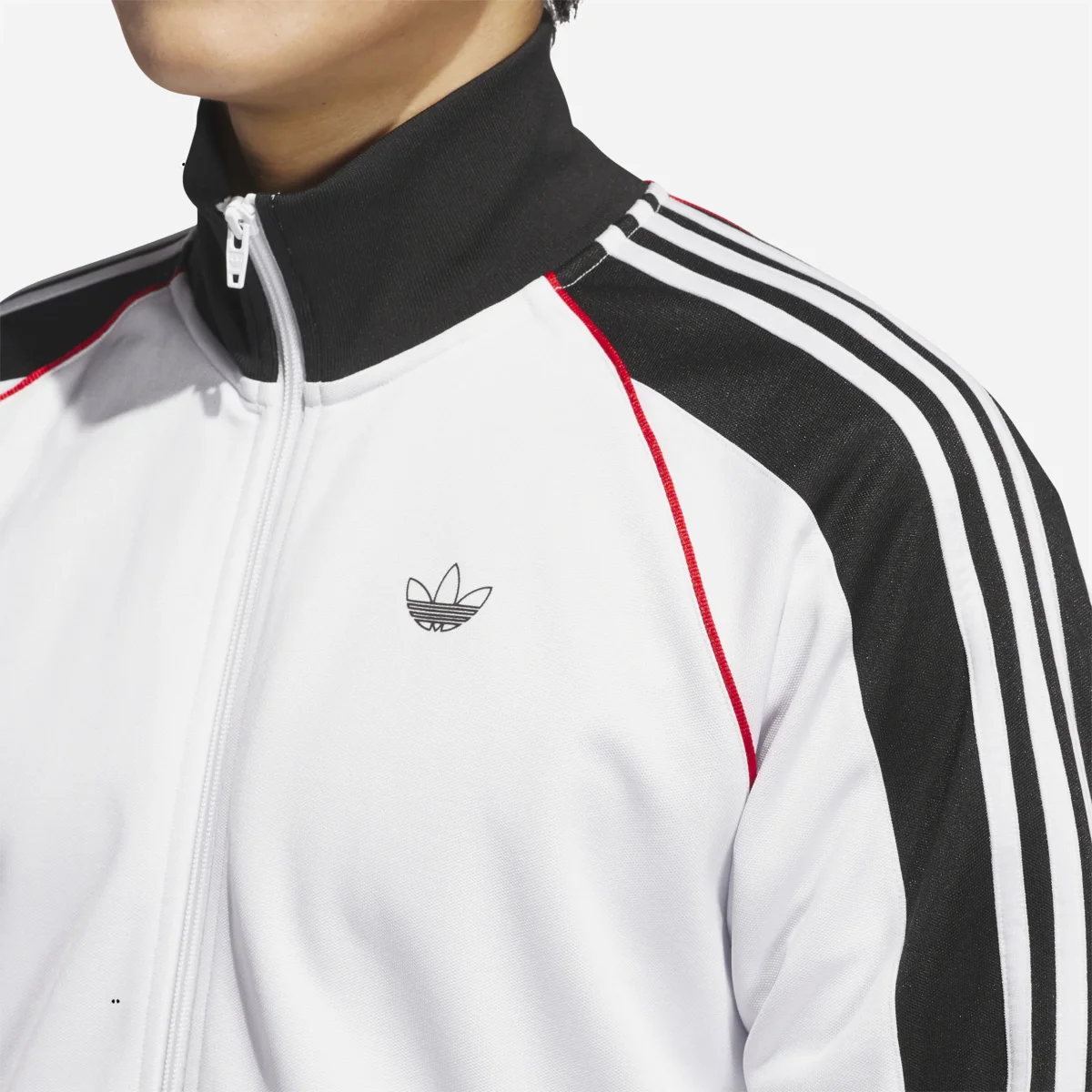 Adidas Skateboarding - Tyshawn Track Jacket - Crystal White / Black / Better Scarlet – Image 3