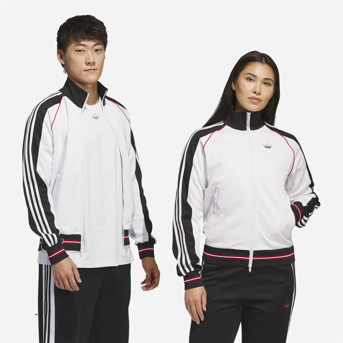 Adidas Skateboarding - Tyshawn Track Jacket - Crystal White / Black / Better Scarlet – Image 4