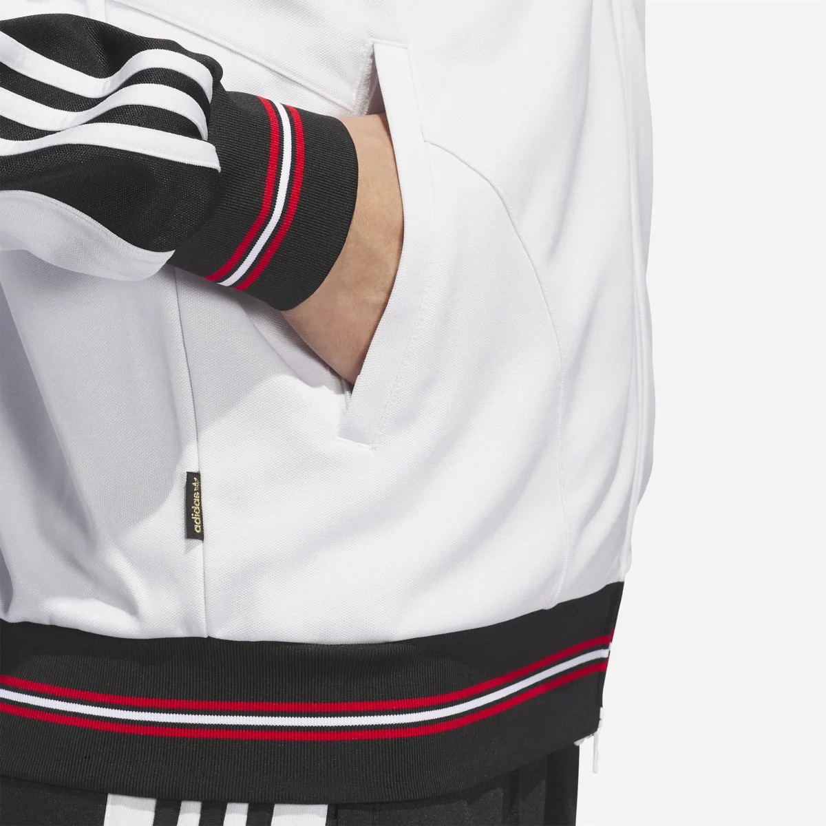 Adidas Skateboarding - Tyshawn Track Jacket - Crystal White / Black / Better Scarlet – Image 6