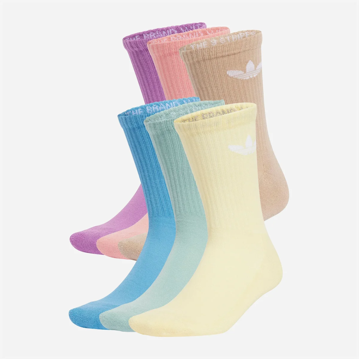 Adidas - Trefoil Crew Sock 6 Pack - Light Blue / Almost Yellow / Preloved Purple / Magic Beige