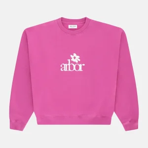 Arbor Antwerp Flower Purple Crewneck - Pink