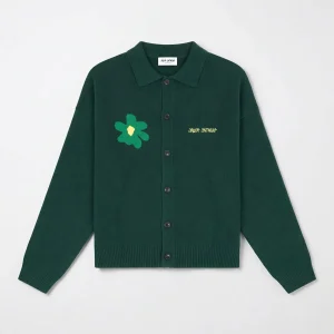 Cardigan Arbor Antwerp - Green Flower Polo Knit
