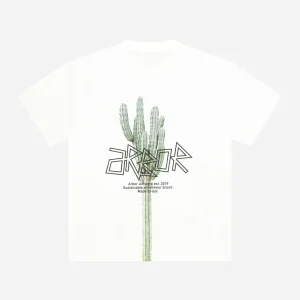 Arbor Antwerp Pixle Cactus Tshirt White - Back Print & Heavyweight