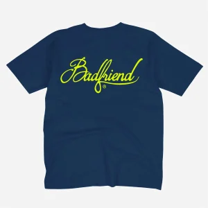 BADFRIEND - CURSIVE LOGO S/S TEE - Navy