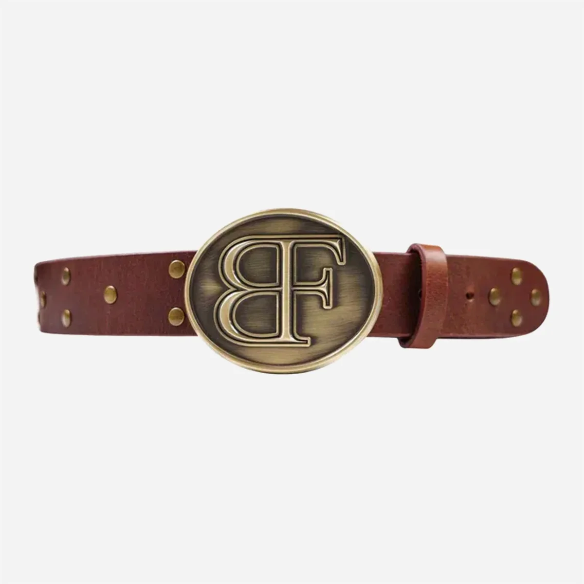 BADFRIEND - OVAL STUDDED BELT - Brown – Image 2