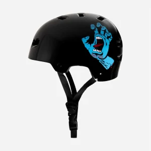Bullet x Santa Cruz - Casque de Skateboard Junior Screaming Hand - Noir Gloss