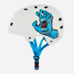 Bullet x Santa Cruz - Casque de Skateboard Screaming Hand - Blanc Mat