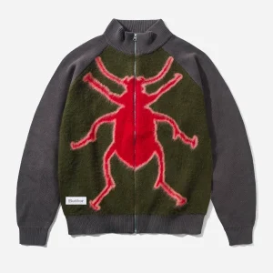 Butter Goods - Beetle Zip Thru Knit Sweater - Olive