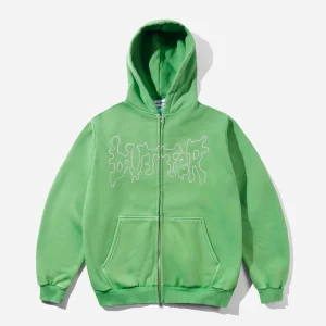 Butter Goods - Blotch Zip Thru Hood - Washed Green