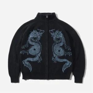 Butter Goods - Dragon Zip-Thru Knit Sweater - Black