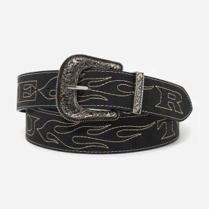 Ceinture Butter Goods - Flame Stitch Belt Black