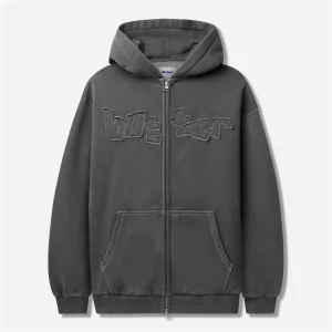 Butter Goods - Mineral Wash Zip-Thru Hood - Charcoal