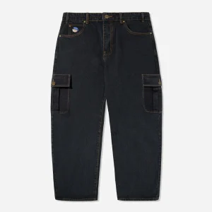 BUTTER GOODS - SANTOSUOSSO CARGO DENIM JEANS - Washed Black