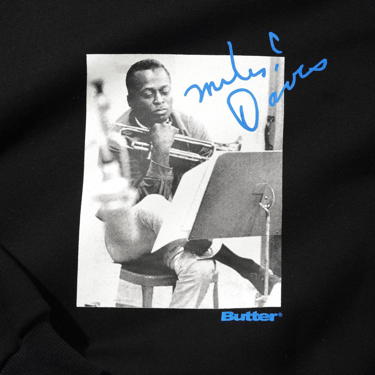 Butter Goods x Miles Davis - Kind Of Blue Pullover Hood - Black – Image 4