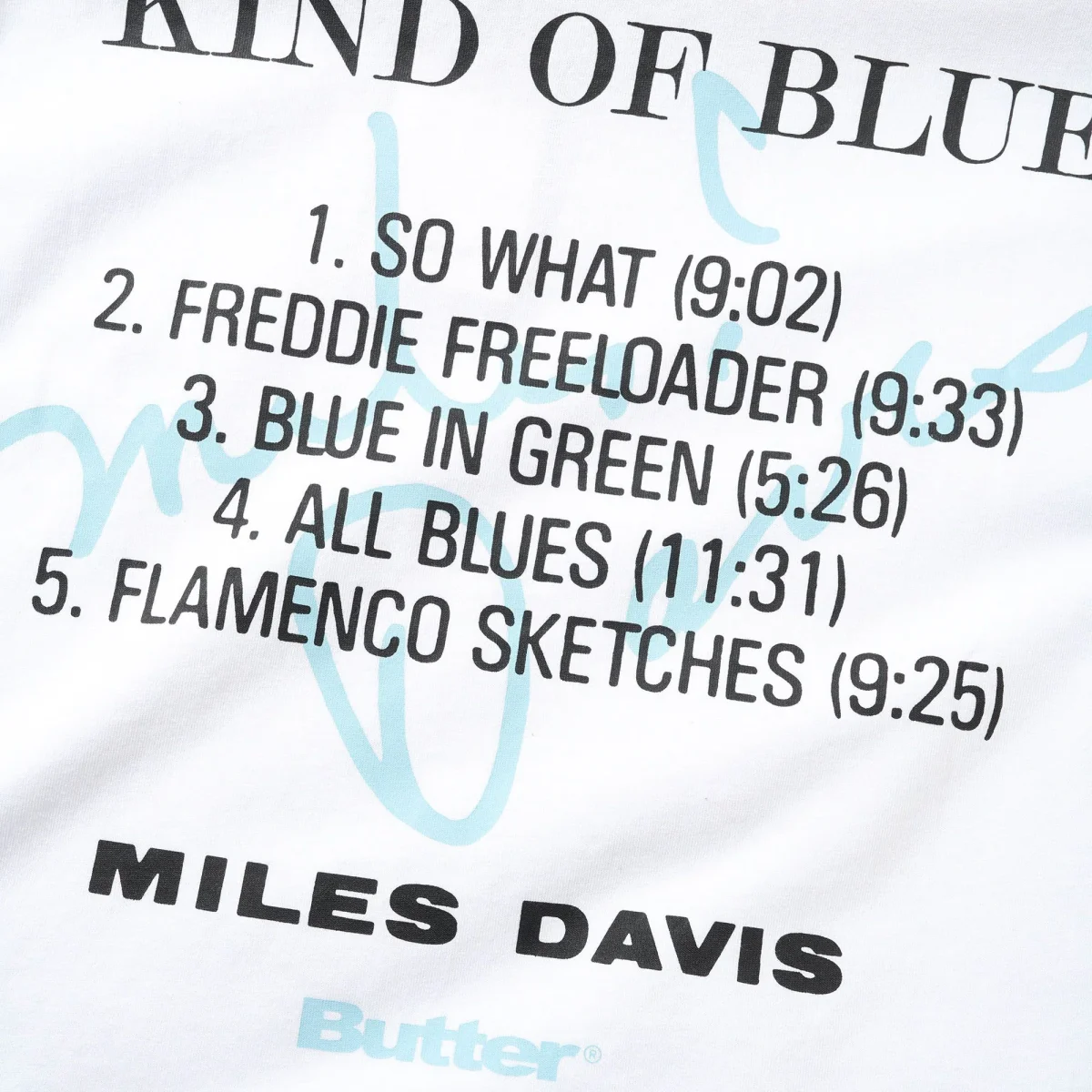 Butter Goods x Miles Davis - Kind Of Blue Tee - White – Image 5