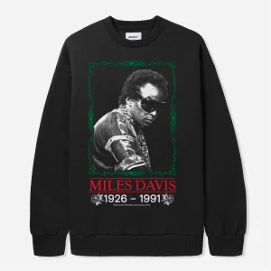 Butter Goods x Miles Davis - Thanks Crewneck - Black