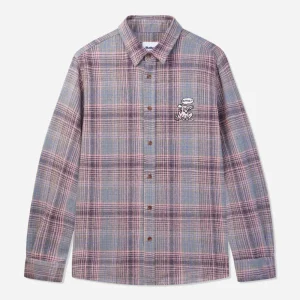 BUTTER GOODS -  RODENT FLANNEL SHIRT - Pink - Grey