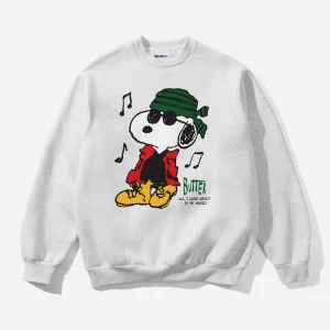 Butter Goods x Peanuts - Music Crewneck - Ash