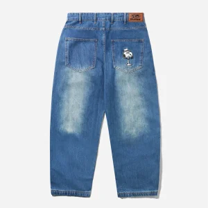 Butter Goods x Peanuts - Spike Denim Jeans - Distressed Indigo