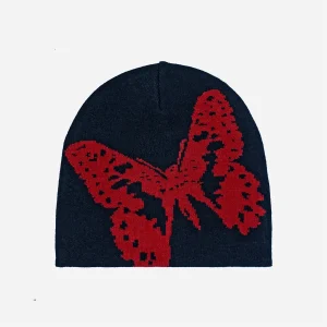 Bye Jeremy - Butterfly Beanie - Black / Red