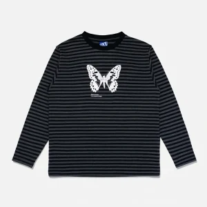Bye Jeremy Butterfly Longsleeve T-shirt - Grey