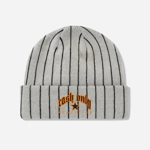 Cash Only - Pinstripe Beanie - Light Grey