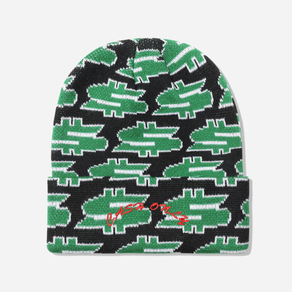 CASH ONLY x VENTURE - DOLLAR SIGN BEANIE - Black Green – Image 2