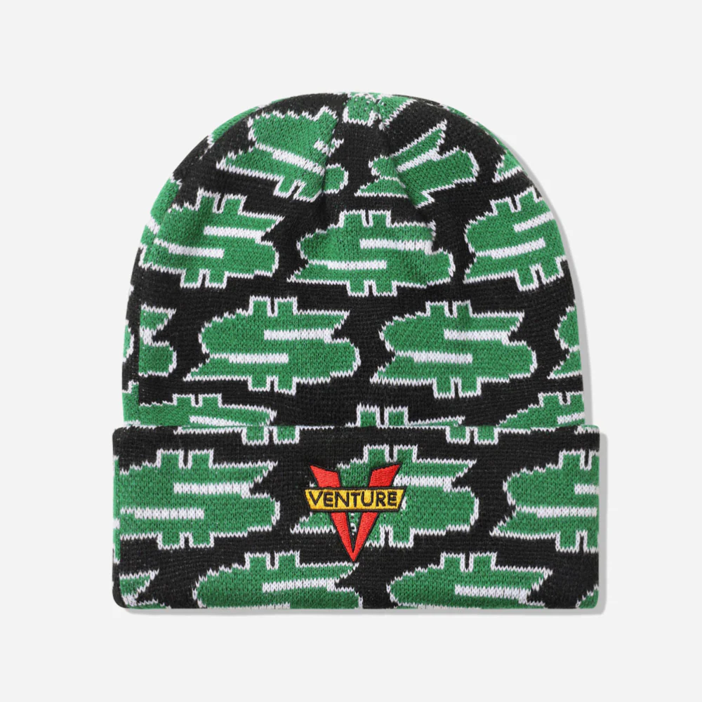 CASH ONLY x VENTURE - DOLLAR SIGN BEANIE - Black Green – Image 3