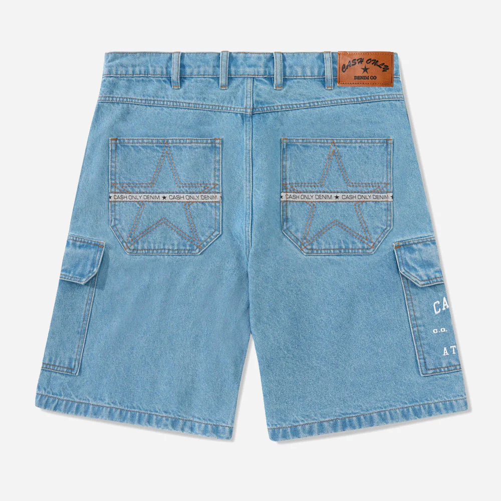 CASH ONLY - ATHLETICS DENIM SHORTS - Washed Indigo – Image 2