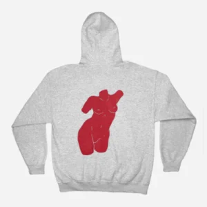 CINQ-A - CLASSIC HOODIE - Grey - Red