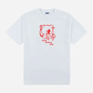CLASSIC GRIP - KEEP SKATING KIDS T-SHIRT - White