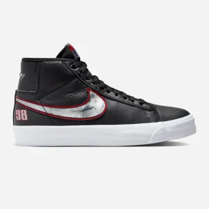 NIKE SB - BLAZER MID x GRANT TAYLOR - Black - Metallic Silver - University Red