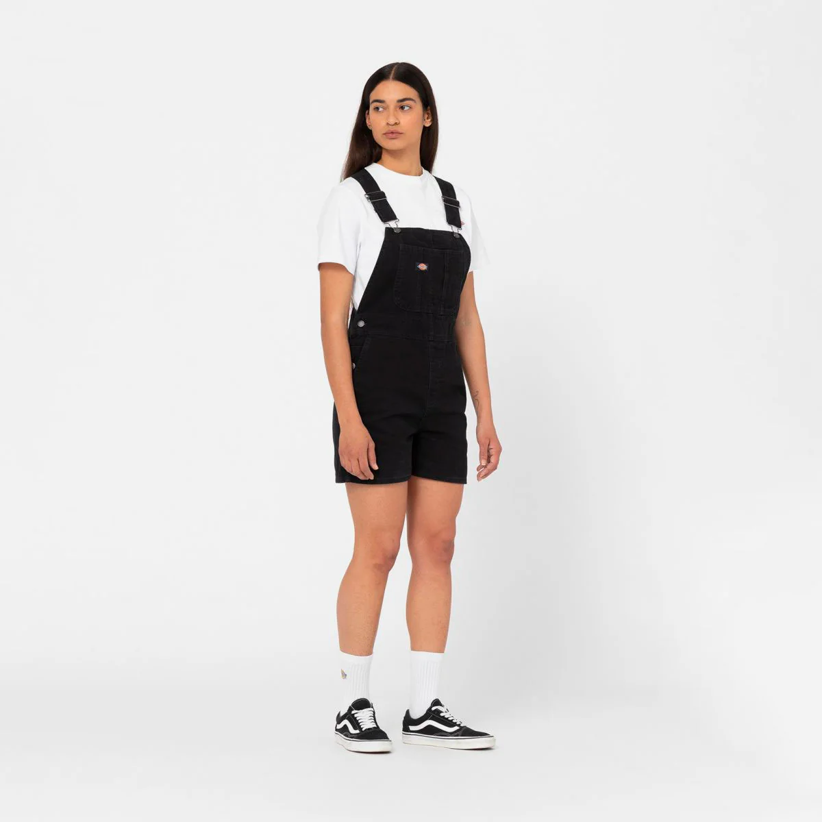 DICKIES - DUCK CANVAS SHORT BIB W - SW BLACK – Image 4