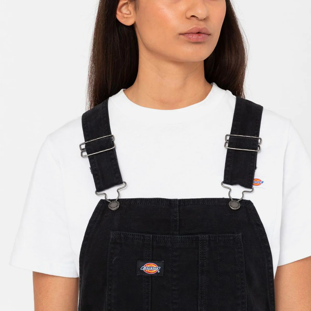 DICKIES - DUCK CANVAS SHORT BIB W - SW BLACK – Image 7