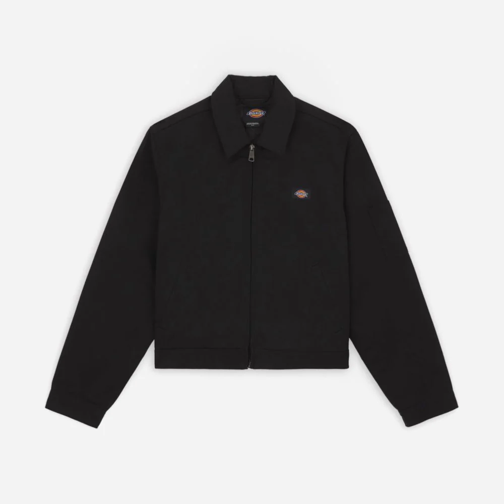 DICKIES - WOMEN UNLINED CROPPED EISENHOWER JACKET REC - BLACK – Image 2