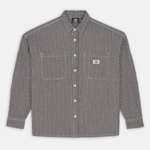 DICKIES - HICKORY LS SHIRT - Dark Brown Hickory