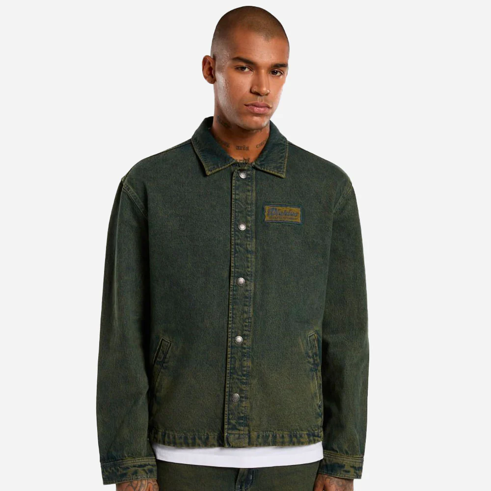 Dickies - LEWISTOWN DENIM JACKET - Green Tone Fade – Image 4