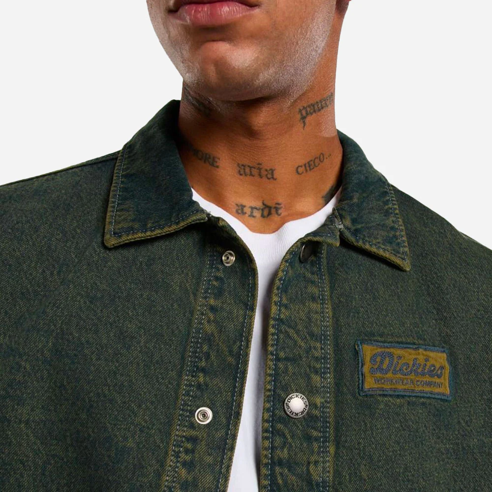 Dickies - LEWISTOWN DENIM JACKET - Green Tone Fade – Image 7
