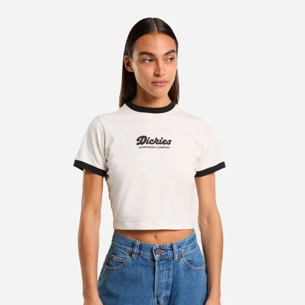 DICKIES - LEWISTOWN RINGER SS TEE W - Egret – Image 3