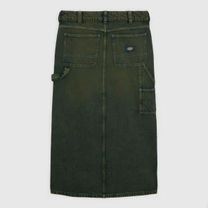 DICKIES - LONG DENIM CARPENTER SKIRT W - Green Tone Fade