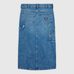 DICKIES - LONG DENIM CARPENTER SKIRT W - Rinsed Fade