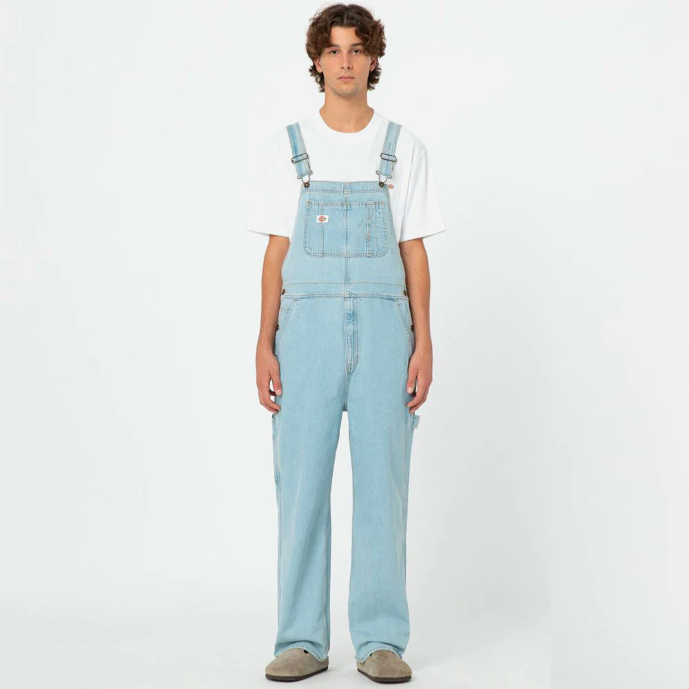 DICKIES - CLASSIC DENIM BIB - VINTAGE AGED BLUE – Image 3