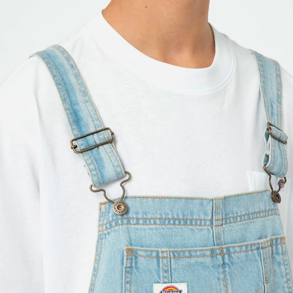 DICKIES - CLASSIC DENIM BIB - VINTAGE AGED BLUE – Image 7