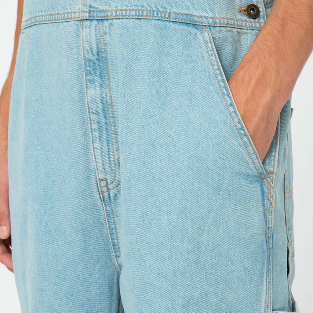 DICKIES - CLASSIC DENIM BIB - VINTAGE AGED BLUE – Image 8