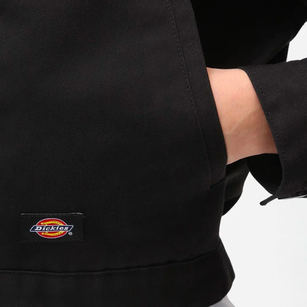 DICKIES - WOMEN UNLINED CROPPED EISENHOWER JACKET REC - BLACK – Image 5