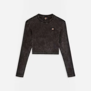 DICKIES - NEWINGTON LS TEE DOUBLE DYE - Acid Wash Black